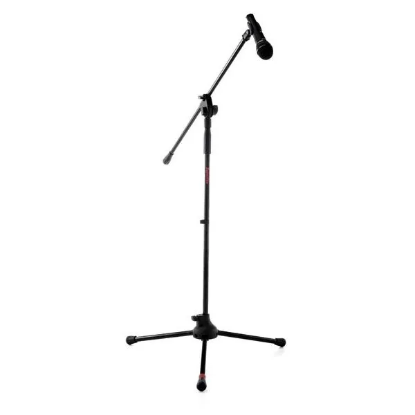 Pied de microphone professionnel réglable en hauteur avec base trépied stable et système anti-choc