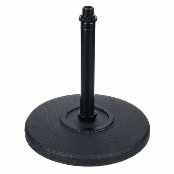 Pied de microphone de table professionnel avec base stable lourde, hauteur réglable et système anti-choc pour podcasts et interviews